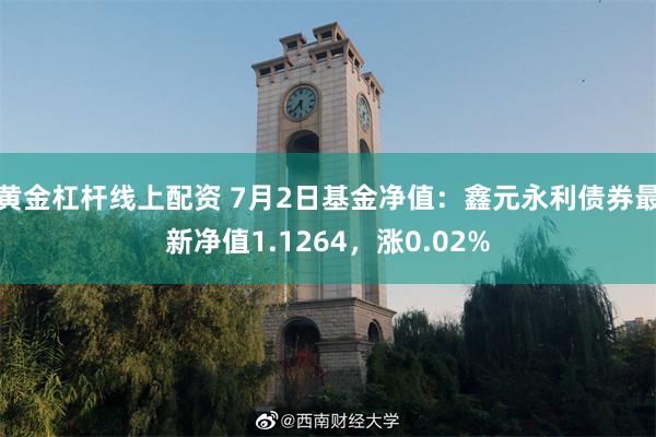 黄金杠杆线上配资 7月2日基金净值：鑫元永利债券最新净值1.1264，涨0.02%