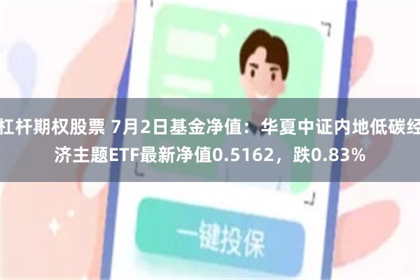 杠杆期权股票 7月2日基金净值：华夏中证内地低碳经济主题ETF最新净值0.5162，跌0.83%