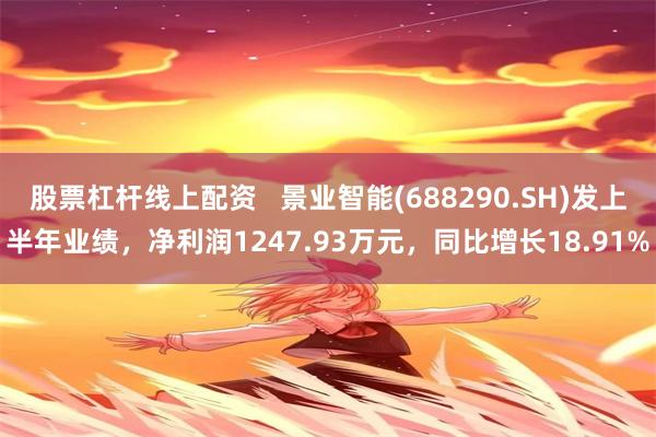 股票杠杆线上配资   景业智能(688290.SH)发上半年业绩，净利润1247.93万元，同比增长18.91%